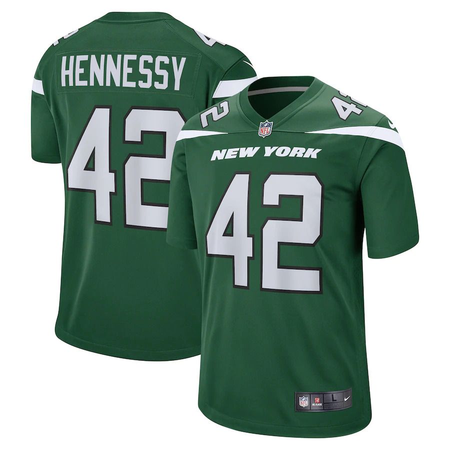 Men New York Jets #42 Thomas Hennessy Nike Gotham Green Game NFL Jersey->new york jets->NFL Jersey